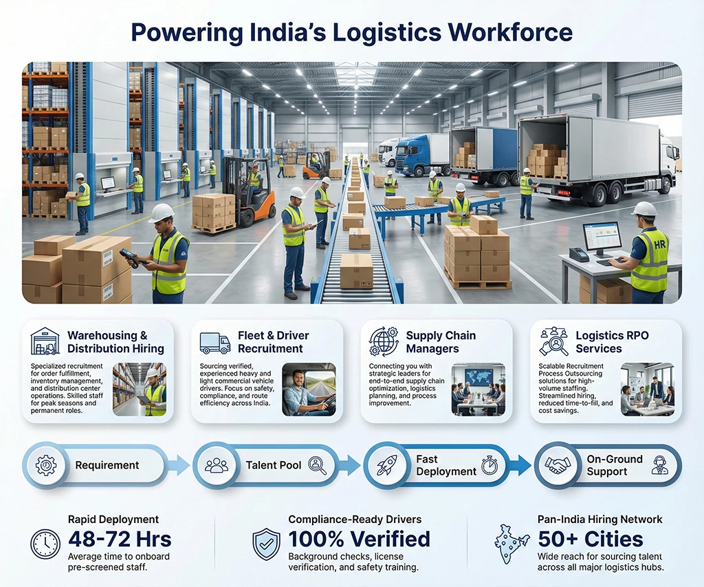Logistics and transportation recruitment services in India